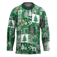 Norfolk Island Meri Krismas Hockey Jersey Pacific Patchwork Xmas Vibes - Polynesian Pride