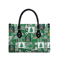 Norfolk Island Meri Krismas Leather Bag Pacific Patchwork Xmas Vibes - Polynesian Pride