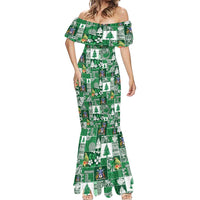 Norfolk Island Meri Krismas Mermaid Dress Pacific Patchwork Xmas Vibes - Polynesian Pride