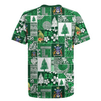 Norfolk Island Meri Krismas Rugby Jersey Pacific Patchwork Xmas Vibes - Polynesian Pride