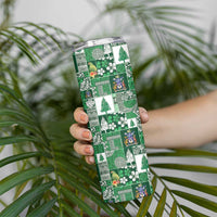 Norfolk Island Meri Krismas Skinny Tumbler Pacific Patchwork Xmas Vibes - Polynesian Pride