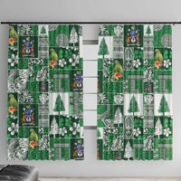 Norfolk Island Meri Krismas Window Curtain Pacific Patchwork Xmas Vibes - Polynesian Pride