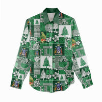 Norfolk Island Meri Krismas Women Casual Shirt Pacific Patchwork Xmas Vibes - Polynesian Pride