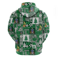 Norfolk Island Meri Krismas Zip Hoodie Pacific Patchwork Xmas Vibes - Polynesian Pride