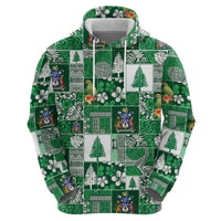 Norfolk Island Meri Krismas Zip Hoodie Pacific Patchwork Xmas Vibes - Polynesian Pride