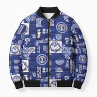 Northern Mariana Islands Magof Nochebuena Bomber Puffer Jacket Pacific Patchwork Xmas Vibes - Polynesian Pride