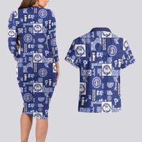 Northern Mariana Islands Magof Nochebuena Couples Matching Long Sleeve Bodycon Dress and Hawaiian Shirt Pacific Patchwork Xmas Vibes LT9 - Polynesian Pride