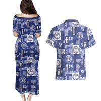 Northern Mariana Islands Magof Nochebuena Couples Matching Puletasi and Hawaiian Shirt Pacific Patchwork Xmas Vibes - Polynesian Pride