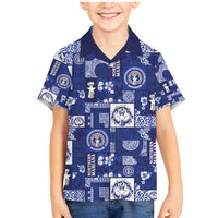 Northern Mariana Islands Magof Nochebuena Family Matching Mermaid Dress and Hawaiian Shirt Pacific Patchwork Xmas Vibes LT9 Son's Shirt Blue - Polynesian Pride