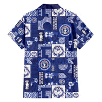 Northern Mariana Islands Magof Nochebuena Family Matching Off The Shoulder Long Sleeve Dress and Hawaiian Shirt Pacific Patchwork Xmas Vibes - Polynesian Pride