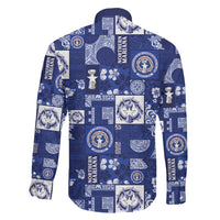 Northern Mariana Islands Magof Nochebuena Family Matching Off The Shoulder Long Sleeve Dress and Hawaiian Shirt Pacific Patchwork Xmas Vibes LT9 - Polynesian Pride