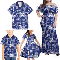 Northern Mariana Islands Magof Nochebuena Family Matching Off Shoulder Maxi Dress and Hawaiian Shirt Pacific Patchwork Xmas Vibes LT9 - Polynesian Pride