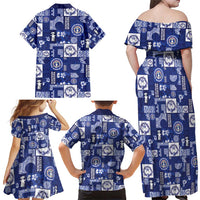 Northern Mariana Islands Magof Nochebuena Family Matching Off Shoulder Maxi Dress and Hawaiian Shirt Pacific Patchwork Xmas Vibes LT9 - Polynesian Pride