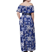 Northern Mariana Islands Magof Nochebuena Family Matching Off Shoulder Maxi Dress and Hawaiian Shirt Pacific Patchwork Xmas Vibes LT9 - Polynesian Pride