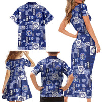 Northern Mariana Islands Magof Nochebuena Family Matching Short Sleeve Bodycon Dress and Hawaiian Shirt Pacific Patchwork Xmas Vibes LT9 - Polynesian Pride