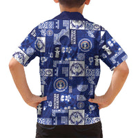 Northern Mariana Islands Magof Nochebuena Kid Hawaiian Shirt Pacific Patchwork Xmas Vibes - Polynesian Pride