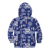 Northern Mariana Islands Magof Nochebuena Kid Hoodie Pacific Patchwork Xmas Vibes - Polynesian Pride