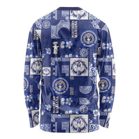 Northern Mariana Islands Magof Nochebuena Long Sleeve Shirt Pacific Patchwork Xmas Vibes - Polynesian Pride