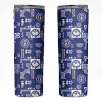 Northern Mariana Islands Magof Nochebuena Skinny Tumbler Pacific Patchwork Xmas Vibes - Polynesian Pride