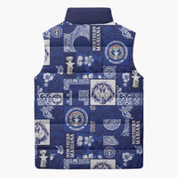 Northern Mariana Islands Magof Nochebuena Sleeveless Puffer Jacket Pacific Patchwork Xmas Vibes - Polynesian Pride