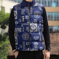 Northern Mariana Islands Magof Nochebuena Sleeveless Puffer Jacket Pacific Patchwork Xmas Vibes - Polynesian Pride