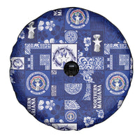 Northern Mariana Islands Magof Nochebuena Spare Tire Cover Pacific Patchwork Xmas Vibes - Polynesian Pride