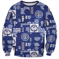Northern Mariana Islands Magof Nochebuena Sweatshirt Pacific Patchwork Xmas Vibes - Polynesian Pride