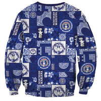 Northern Mariana Islands Magof Nochebuena Sweatshirt Pacific Patchwork Xmas Vibes - Polynesian Pride