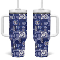 Northern Mariana Islands Magof Nochebuena Tumbler With Handle Pacific Patchwork Xmas Vibes - Polynesian Pride