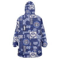 Northern Mariana Islands Magof Nochebuena Wearable Blanket Hoodie Pacific Patchwork Xmas Vibes - Polynesian Pride