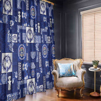 Northern Mariana Islands Magof Nochebuena Window Curtain Pacific Patchwork Xmas Vibes - Polynesian Pride