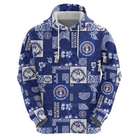 Northern Mariana Islands Magof Nochebuena Zip Hoodie Pacific Patchwork Xmas Vibes - Polynesian Pride