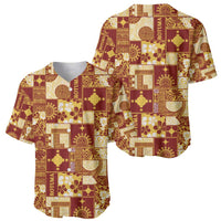 Rotuma Faiakse'ea 'e Kirisimasi Baseball Jersey Pacific Patchwork Xmas Vibes - Polynesian Pride