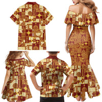Rotuma Faiakse'ea 'e Kirisimasi Family Matching Mermaid Dress and Hawaiian Shirt Pacific Patchwork Xmas Vibes - Polynesian Pride