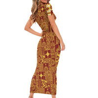 Rotuma Faiakse'ea 'e Kirisimasi Family Matching Short Sleeve Bodycon Dress and Hawaiian Shirt Pacific Patchwork Xmas Vibes - Polynesian Pride