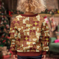 Rotuma Faiakse'ea 'e Kirisimasi Kid Ugly Christmas Sweater Pacific Patchwork Xmas Vibes - Polynesian Pride