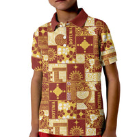 Rotuma Faiakse'ea 'e Kirisimasi Kid Polo Shirt Pacific Patchwork Xmas Vibes - Polynesian Pride