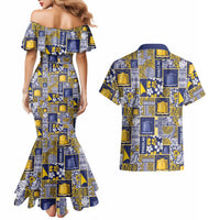 Tokelau Manuia te Kilihimahi Couples Matching Mermaid Dress and Hawaiian Shirt Pacific Patchwork Xmas Vibes - Polynesian Pride