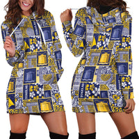 Tokelau Manuia te Kilihimahi Hoodie Dress Pacific Patchwork Xmas Vibes - Polynesian Pride