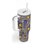 Tokelau Manuia te Kilihimahi Tumbler With Handle Pacific Patchwork Xmas Vibes - Polynesian Pride