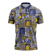 Tokelau Manuia te Kilihimahi Zipper Polo Shirt Pacific Patchwork Xmas Vibes - Polynesian Pride