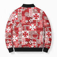 Wallis Et Futuna Kilisimasi Fiefia Bomber Puffer Jacket Pacific Patchwork Xmas Vibes - Polynesian Pride
