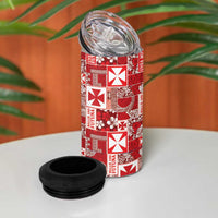 Wallis Et Futuna Kilisimasi Fiefia 4 in 1 Can Cooler Tumbler Pacific Patchwork Xmas Vibes - Polynesian Pride