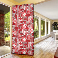 Wallis Et Futuna Kilisimasi Fiefia Door Cover Pacific Patchwork Xmas Vibes - Polynesian Pride