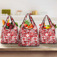 Wallis Et Futuna Kilisimasi Fiefia Grocery Bag Pacific Patchwork Xmas Vibes - Polynesian Pride