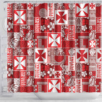 Wallis Et Futuna Kilisimasi Fiefia Shower Curtain Pacific Patchwork Xmas Vibes - Polynesian Pride