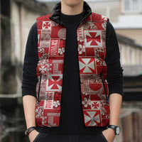Wallis Et Futuna Kilisimasi Fiefia Sleeveless Puffer Jacket Pacific Patchwork Xmas Vibes - Polynesian Pride