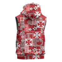Wallis Et Futuna Kilisimasi Fiefia Sleeveless Zip Hoodie Pacific Patchwork Xmas Vibes - Polynesian Pride