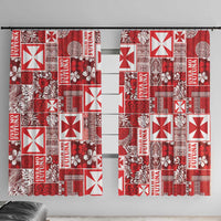 Wallis Et Futuna Kilisimasi Fiefia Window Curtain Pacific Patchwork Xmas Vibes - Polynesian Pride