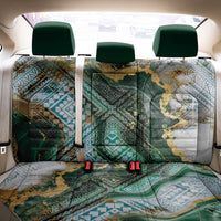 Polynesian Tribal Tattoo Back Car Seat Cover Green Marble Pattern